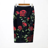 Waist Floral Print Skirts Vintage Elegant Office Lady Bodycon Skirt 2019 Women Summer Pencil Skirt Korean