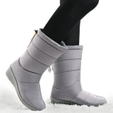 Women Boots Mid-Calf Down Boots Female Waterproof Ladies Snow Boots Girls Winter Shoes Woman Plush Insole Botas