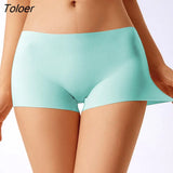 Women Shorts Pants Females Stretch Seamless Shorts Mid-length Safety Boxer Briefs Safety Underwear Boxer