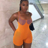 Fashion 3D Printed Rompers Playsuits Women Sport Fitness Summer Outfits Sleeveless Bodycon Shorts Jumpsuit