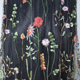 Fashionable Sexy Deep V Sleeveless Embroidered Dress Slim Bare Back Swinging Dress Prom Dress Long Dress-Outfit