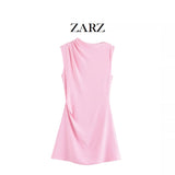 Homemade New Women's Classic Chopless Sleeveless Round-Neck Mini Dress