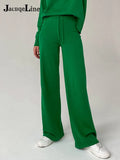 Casual Knitted Women Sweater Tracksuit Long Sleeve Winter 2021 Pullover Shirt Top High Waisted Pants Two Piece
