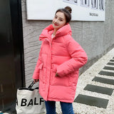 2022 Women's Winter Jacket Sonw Coats Thick Cotton Padded Coat Fashion Hooded Oversize Loose Parkas Woman Puffer