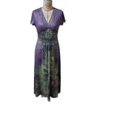 Large-Size Women's Loose White Dress Creative Pattern Totem Deep V Short-Sleeved