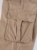 Vintage Multi Pocket Patched Cargo Jeans-Outfit