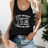 Letter Print Sleeveless T