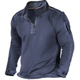 And Autumn 2025 Men's T-Shirt Outdoor Zipper Pocket Long-Sleeved