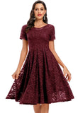 Lace Short Sleeve A-line Bridesmaid