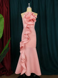 Birthday Party Dress Lotus Side Occasion Dance Show Back Sexy Sling Club Dress Long