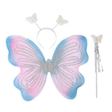 Butterfly Wing Set Sequin Star Cosplay Wings with Fairy Wand and Headband Costumes Props for Party Accessories-Outfit