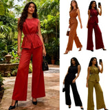 Babes Sleeveless Knitted Dress Side Striped Hundred Folded Dress Sexy Bag Hips Thin Women's