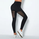 Leggings Gym High Waist Elasticity Workout Leggins Push Up Sexy Sport Fitness Mesh Legging Women Girls Pants LAISIYI