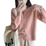 Soft Waxy Style Sweater Cardigan Girl 2024 Autumn And Winter Lazy Wind High-Level Knitted Jacket Chic Jacket-Outfit