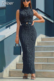 Bubble Textured Sleeveless Long Black Dresses for Women Clothing Spring 2023 Fashion Sexy Bodycon Maxi Dress