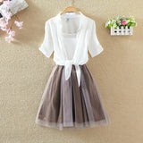 Women Dresses Summer 2022 New Korean Fashion Short Sleeve Shirt White Oversized Clothes Midi Casual Mesh Tulle Pink Plus