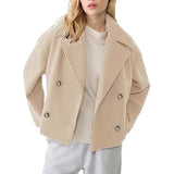 New Women's Big Collar Hair, Short Thick Long-Sleeved Coat
