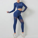 Out Seamless Sports Set Sport Outfits Women Black Two 2 Piece Crop Top Bra Leggings Workout Gym suit Fitness Sport