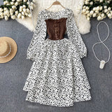 Dress With French Bumpy Dress Broken Floral Dress Color Two Pieces Of Sweet Fake Dress Long