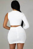 Sexy Contrast Tape One Shoulder Bodycon