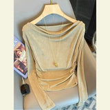 Toloer And White Half-High Collar Sweater 2025 New Winter Lazy High Feeling Thick Thick Knitted Shirt Top