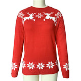 Top Jumper Knitwear Hot Christmas Santa Claus Xmas Printing Long Sleeve O-neck Christmas Knitting Pullover Women