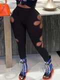 Fall Sexy Skinny Pants Women 2022 High Waist Legging Soild Black Pants Hollow Out Bodycon Pants Female Trousers
