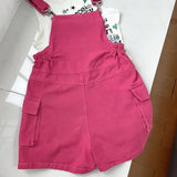 Fashion Women Shorts Jumpsuits And Rompers High Quality Solid Plus Size Woman Strap Rose Red Jeans Overalls Shorts