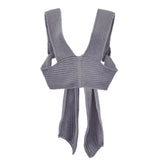 2021 Sleeveless Knitted Crop Sweater Sexy Autumn Summer Fashion Vest Black Casual White Jumper Top Female