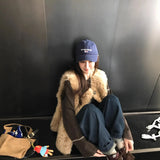 Winter Marinade Short-Term Collar Fur Integrated Slings Plush Green Fur Coat Women's Lamb