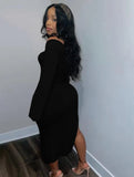 Sexy Long Sleeve Slit Long