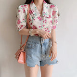 New Embroidery Lace Transparent Womens Blouses Summer Tops Femme Casual Women Shirt Short Sleeve Girls Blouse New