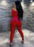 Off Shoulder Fitted Velour