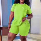 Large Size Women's Fashion Leisure Home Short-Sleeved Shorts Suit-Outfit