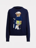 New Women's Round-Necked Bear Cartoon Casual Age-Reed Knitted