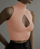 Spring And Summer Explosion Women's Sleeveless Hollow Repair Body Weaving Small