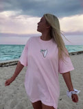 Print A Wide-Cut Short-Sleeved Women's T-Shirt Large Version Of Casual T-Shirt