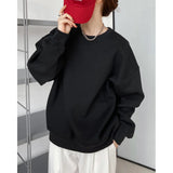 Thickened Wine Red Sweatshirt Women's Korean Loose Long Sleeve Pullover Top Stand /