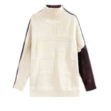 Brown Two Side Wear Big Size Knitting Sweater Turtleneck Long Sleeve Women Pullovers Fashion Autumn Winter 2022