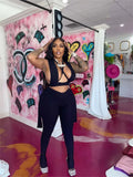 Summer Sexy 2 Two Piece Set Outfits Women Sleeveless Hollow Out Cross Crop Top Skinny Pants White Black Matching Sets