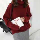 Women Sweater Pullover Female Knitting Overszie Sweaters Long Sleeve Girls Loose Elegant Knitted Thick Outerwear Plus