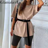 Summer casual two piece set top and pants women sets short sleeve fashion loose outfits shorts suit 2020 female co