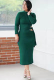 Turtleneck Cut Out Mature Midi