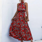 Long Dress Women Polka Dot Casual Beach Dresses Black Halter Strapless Yellow Sundress Vacation Dress Clothes For Women 319-0-Outfit