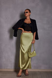 Spring And Summer New Imitation Silk Skirt Satin Skirt Women's Casual T-Bag Hip Skirt-Outfit