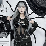 Autumn New Street Fashion Slimming Chain Gilding Fabric With Hats And Long Sleeves-Outfit