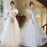 Art Exam Evening Dress Woman 2025 New Long-Sleeved Light Luxury Small Temperament Long Banquet Host Ponpong