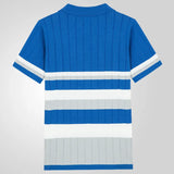 Men's New Summer Short Sleeve Knitted Striped Business Polo Shirts Men's