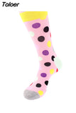Classic Colorful Dot Printed Happy Socks Men Casual Combed Cotton Harajuku Socks Funny Crew Socks For