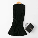 Chic Long Dress Women Knit Maxi Sweater Dresses New Autumn Winter Knitted A-Line Dress Ribbed Thick Pullover Party Dresses